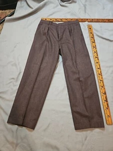 Vintage Levis Pants Mens 34x34 Brown Trimcut Wool Blend Casual Dress Slacks - Picture 1 of 13