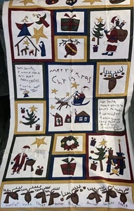 Dear Santa by Sandy Gervais for Moda Cotton Fabric Panel 23" x 43" - Picture 1 of 7