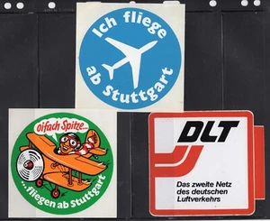 AIRPORTS GERMANY LABELS, DECALS, STUTTGART (2) AND DLT simply awesome ! - Picture 1 of 1