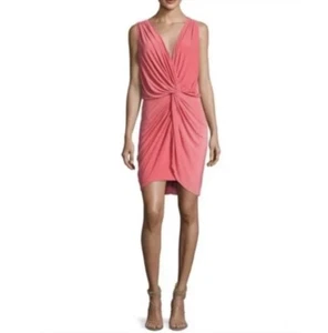 MISA Los Angeles Kleid Damen Small Rosa Jersey Mini Leza Knoten Frontschlitz Rush - Bild 1 von 5