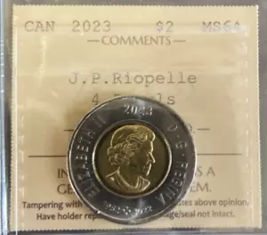 Canada - 2 Dollars -2023 -J.P Riopelle ;4 Pearls - ICCS Certified-MS-64 - Type B - Foto 1 di 3