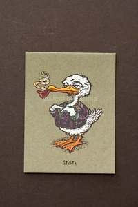 Marq Spusta Mini Goose Smoking with Pipe Greenish Gray Art Print Handbill 3 x 4" - Picture 1 of 4