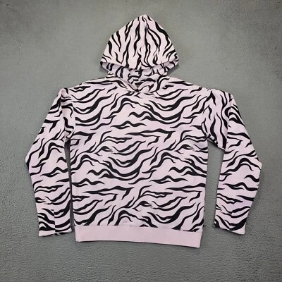 Scotch & Soda Amsterdam Hoodie Womens 16 Pink Zebra Stripes Pullover Casual - Image 1 of 4