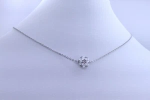 White Topaz Gemstone and Stainless Steel Necklace - Handmade - New - Picture 1 of 10