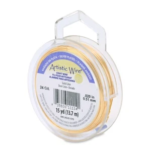 Alambre artístico calibre 24 color dorado resistente al deslustre alambre plateado 15 yardas - Imagen 1 de 1