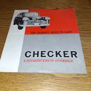 ORIGINAL 1963 AUTO VERKAUFSPROSPEKT *CHECKER* (LIMOUSINE/MARATHON/SUPERBA) 12 SEITEN USA - Bild 1 von 3