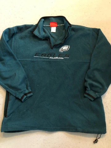 Philadelphia Eagles Sweatshirt Men's Large NFL Football 1/4 Pullover Fleece Cover