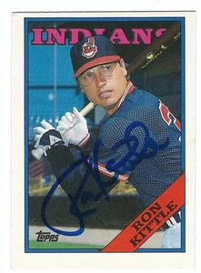 Signed RON KITTLE 1988 TOPPS Cleveland Indians Card #58T - COA - Picture 1 of 1