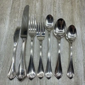 KING JAMES Oneida 7 Piece Setting Ltd 1881 Rogers Silver Flatware Silverware - Picture 1 of 6
