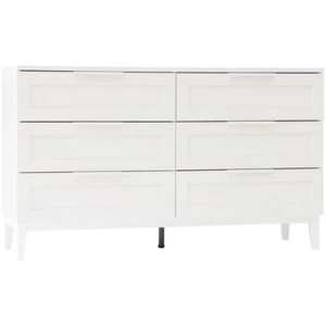 Chest of 6 Drawers Bedroom Cabinet Storage Tallboy White - Picture 1 of 12