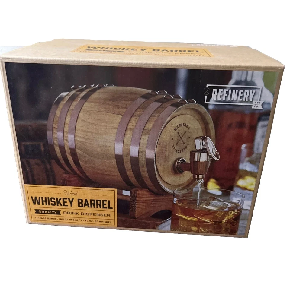 Refinery Whiskey Barrel Drink Dispenser 800ml 27 Fl. Oz.