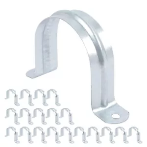Correa de tubo de dos orificios de 2 pulgadas con soporte en U abrazaderas de tubo de conducto de acero inoxidable de 20 piezas - Imagen 1 de 7
