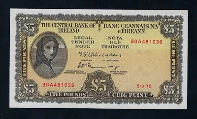 Ireland Republic Eire 5 POUNDS 1975 P-65 AU-UNC   - Image 1 of 2