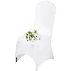 50PCS Stretch Spandex White Folding Chair Covers 50x Chairs Formal HIGH QUALITY - Picture 1 of 12