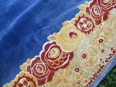 Grand rideau velours de coton imprimé ancien 1920 - Photo 1/4