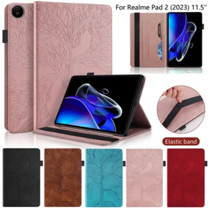 Folio Etui für Realme Pad 2 Tablet 11,5"" geprägt PU Leder Kartenhalter Abdeckung - Bild 1 von 17