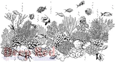 Deep Red Stamps Coral Reef Rubber Cling Stamps - Image 1 of 3
