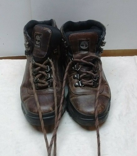 Timberland Stivali stringati alla caviglia in pelle marrone escursionismo lavoro casual scarpe donna 7 5M