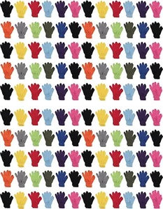 120 Pack Stretchy Unisex Wholesale Winter Magic Gloves Warm Brushed Interior - Picture 1 of 1