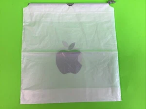 APPLE Store Plastic Drawstring Backpack Shopping Bag White w/Logo - Picture 1 of 2