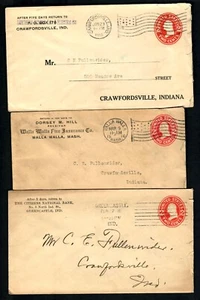 PH113d 3 Eck Advts. Walla Walla Feuerins. 1910er Jahre N.Indiana Gas & El. Bürger - Bild 1 von 2