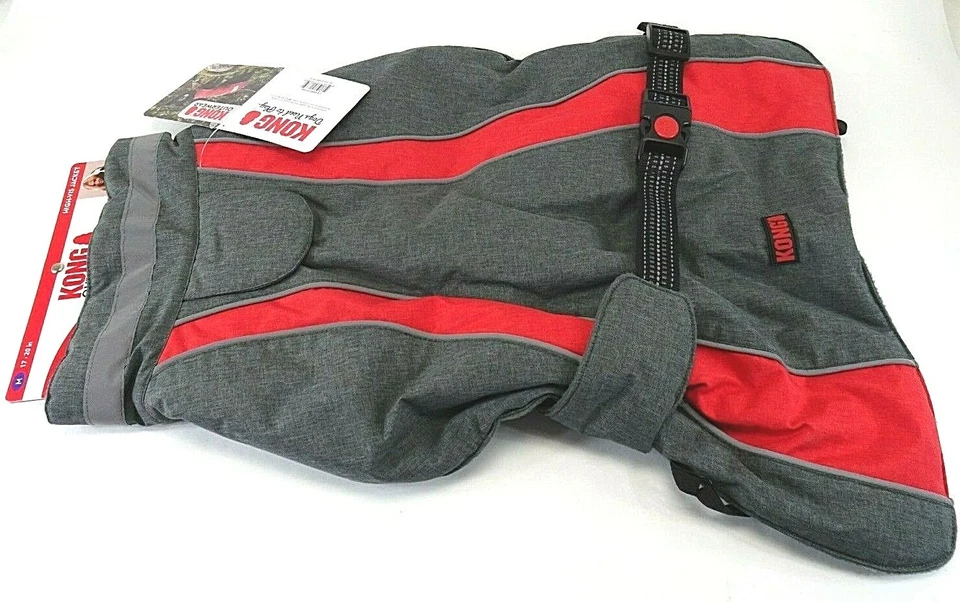 KONG Outerwear HIGH-VIS Jacket Medium 17-20 inches Grey / Red WITH TAGS