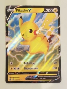 Pokemon Card- Fusion Strike- Pikachu V- Mint/ Fresh Pull- 086/264 - Picture 1 of 6