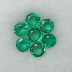 Certified 1.95 CT - Natural 7 Emerald Round Set Fine Luster Gem Zambian - 6267 - Picture 1 of 2
