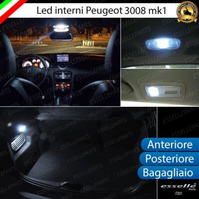 KIT LED INTERNI PEUGEOT 3008 MPV ANTERIORE POSTERIORE BAGAGLIAIO 6000K CANBUS - Immagine 1 di 4