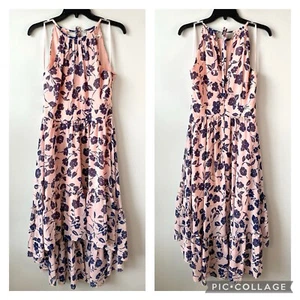 Eliza J Floral Chiffon High Low Dress Blush Pink 8 - Picture 1 of 7