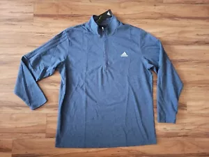 adidas Golf Men's Blue 3-Stripes Recycled Polyester 1/4 Quarter Zip Pullover XL - Picture 1 of 6