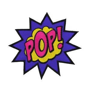 ad26★POP Sprechblase Spruch Aufnäher Bügelbild Applikation Patch 10,5 x 9,7 cm - Bild 1 von 8