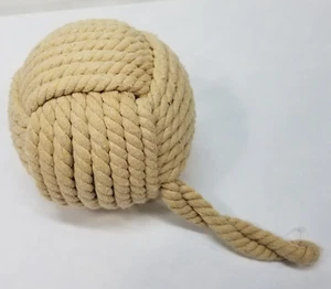 Affenfaust Knoten Seil Türstopper natürlich hellbraun nautisch Dekor Buchend Türstopper - Bild 1 von 16