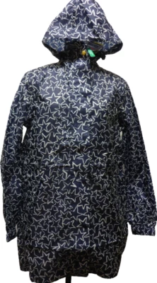 Joules GoLightly Navy Star Packaway Jacket Waterproof Mac Coat Women 6 New - Image 1 of 4