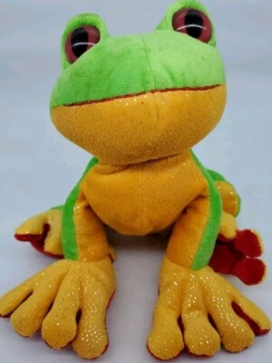 NO CODE Webkinz 8" Green Tree Frog Plush Green Stuffed Animal Ganz Lovey Toy - Image 1 of 4