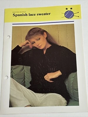 Spanish Lace Sweater Women's Knitting Pattern Card - Image 1 of 4