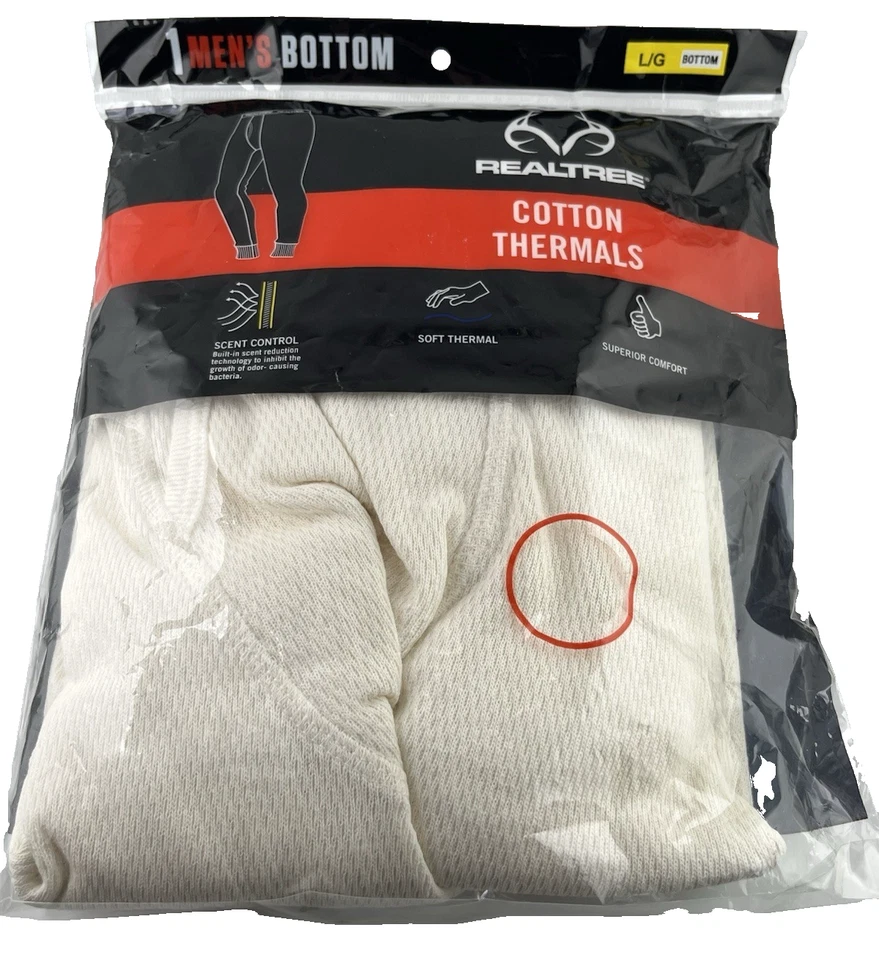 Realtree Men's Cotton Thermal Bottoms Men’s Large 36-38-Color Natural - Image 1 of 4