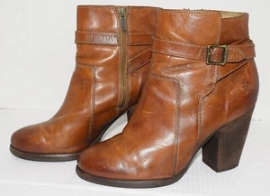 Botas al tobillo de cuero vintage Frye para mujer Patty Riding color coñac tostado talla 10 cremallera lateral - Imagen 1 de 5