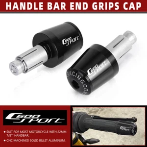 MOTORCYCLE HANDLEBAR GRIP BAR END CAPS FOR BMW C600SPORT ADVENTURE BLACK NEW - Picture 1 of 7