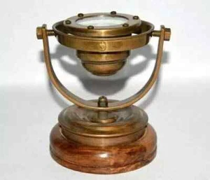 Antique brass nautical gimbal compass vintage ship binnacle gimballed gift - Picture 1 of 5