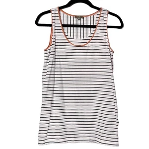 Lilla P Striped Tunic Tank top women extra small pima cotton split hem coastal - Picture 1 of 12