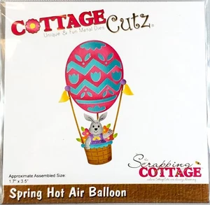 Spring Hot Air Balloon Bunny Easter Flowers 2017 CottageCutz Metal Die CC-422 - Picture 1 of 1