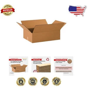 Durable 20"L x 14"W x 6"H Cardboard Shipping Box Set – 25 Count Kraft Design - Picture 1 of 7