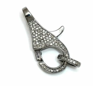 Lobster Clasps Findings Pave Diamond Lobster Clasps 925 Silver Clasps Findings. - Picture 1 of 12