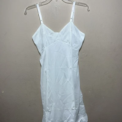 Vintage Gaymode Penney 10/32 White Nylon Full Slip Nightgown Lace Trim Sexy - Image 1 of 4