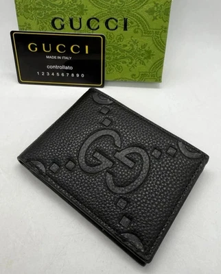 Luxury Gucci Bi-Fold Gucci Pattern Black Limited Edition Leather Wallet - Image 1 of 4