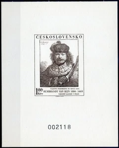 867272) Tschechoslowakei Block Nr. 2174 (Rembrandt), zur Praga 88 ausgegeben - Bild 1 von 1
