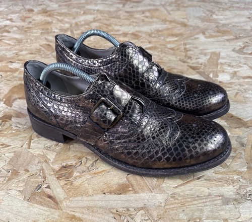 Scarpe Clarks Tomina Mia bronzo metallizzato brouges pelle UK 8 D donna