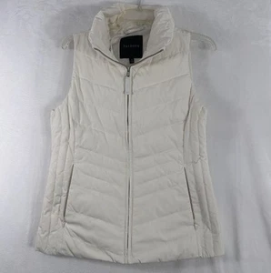 Talbots XS Puffer Vest White Down Filled Full Zip Womens - Picture 1 of 5