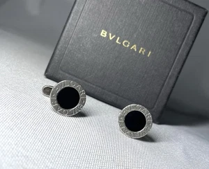 Duty Free Auth Rare Bvlgari Gemelli B-ZERO ovale argento e onice nero SV925 - Foto 1 di 16